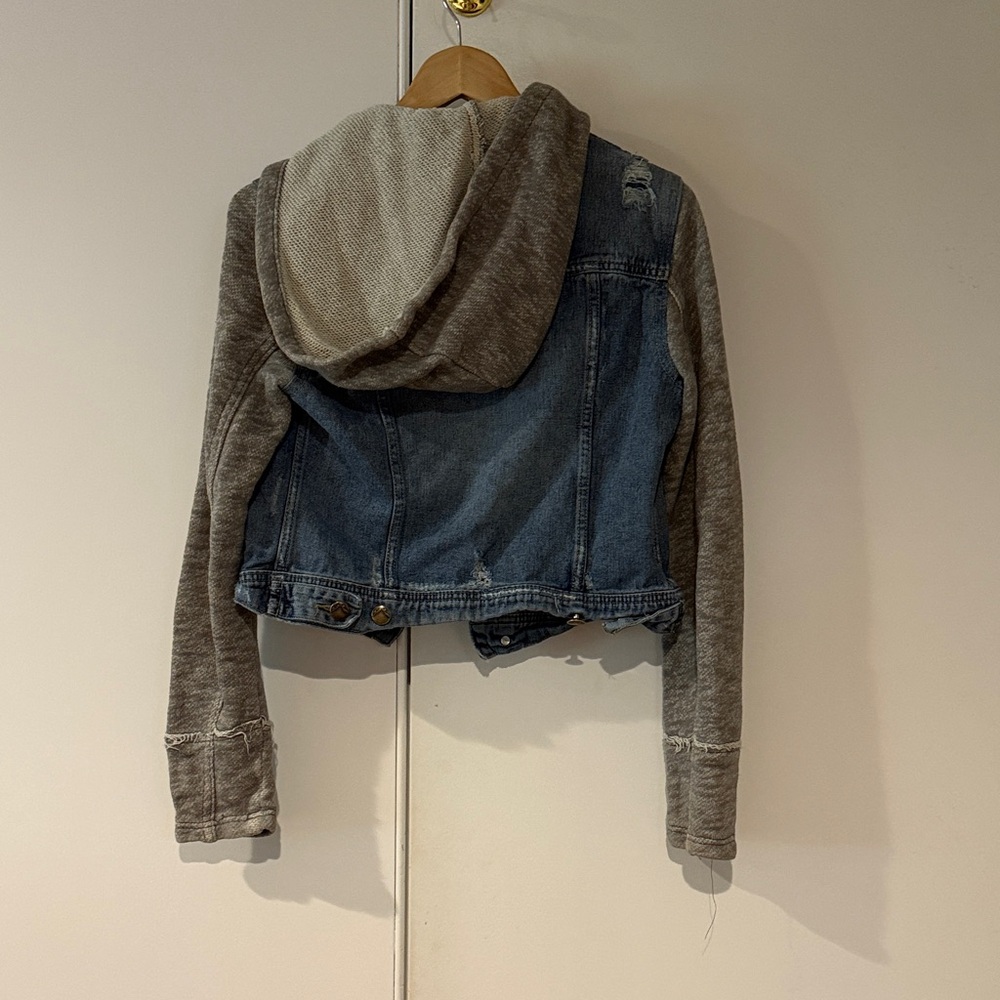 Free People Blue and Gray Jean Jacket - Picture 5 of 6